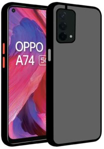 Smoke Cover for OPPO A74 Translucent shockproof Smoke back cover Smooth rubberized Case Cover For  OPPO A74.