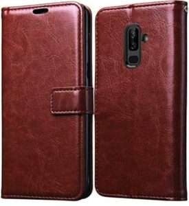 Samsung Galaxy J8, A6+ Mobile Leather Flip Cover Inner TPU, Leather Wallet  Stand Cover For Samsung Galaxy  J8, A6+ .