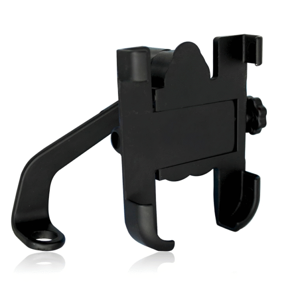Metal CNC Bike Mount Holder Navigation 360 Degree Rotation Mirror Cradle for All Smartphones Bicycle, Motorcycle, Scooty (Black)