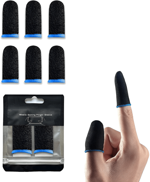 Thumb & Finger Sleeve for Mobile Game (in two colour ), Pubg, Cod, Freefire - with Black Pouch . - Image 4