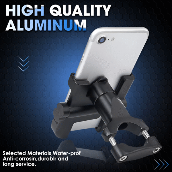 Metal CNC Bike Mount Holder Navigation 360 Degree Rotation Mirror Cradle for All Smartphones Bicycle, Motorcycle, Scooty (Black) . - Image 3