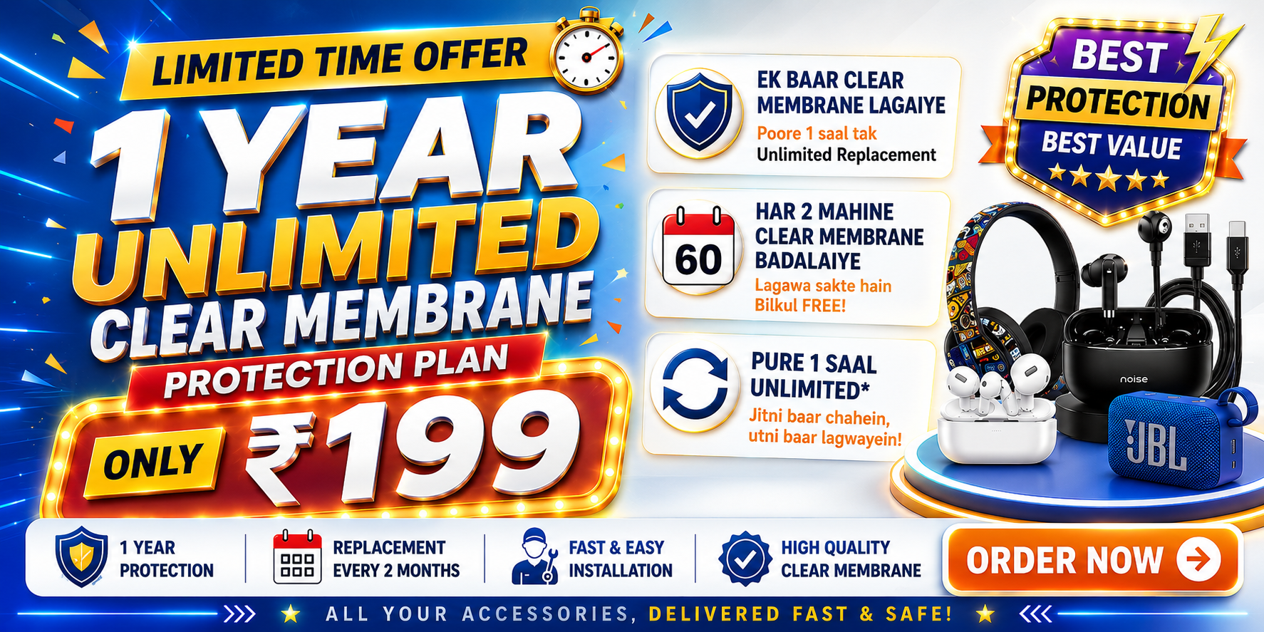 1 Year Unlimited CLEAR MEMBRANE Membership – ₹199 Only